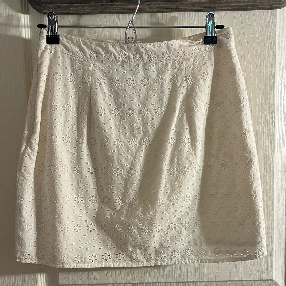 Eyelet white miniskirt
